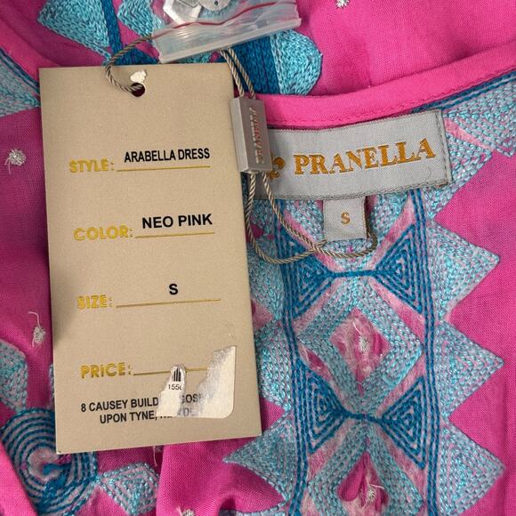 Pranella Dress Women Small Arabella Embroidered Boho Tunic Modal Bright NEW - Picture 4 of 12